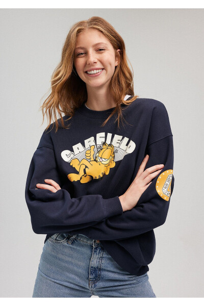 Garfield Baskılı Lacivert Sweatshirt 1S10110-82318 - 8