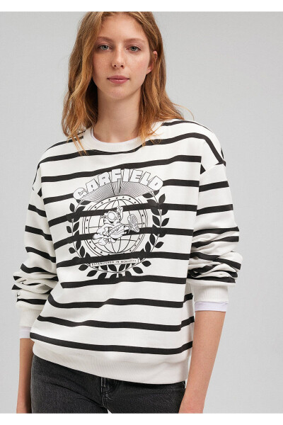 Garfield Printed Black Striped Sweatshirt 1S10125-86678 - 16