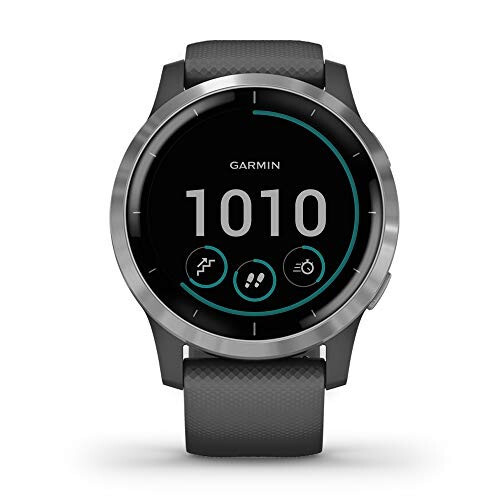 Garmin 010-02174-01 vivoactive 4, GPS Akıllı Saat, Müzik Özelliği, Vücut Enerjisi İzleme, Animasyonlu Antrenmanlar, Nabız Oksimetre Sensörleri ve Daha Fazlası, Gümüş Gri Kayışlı - 2