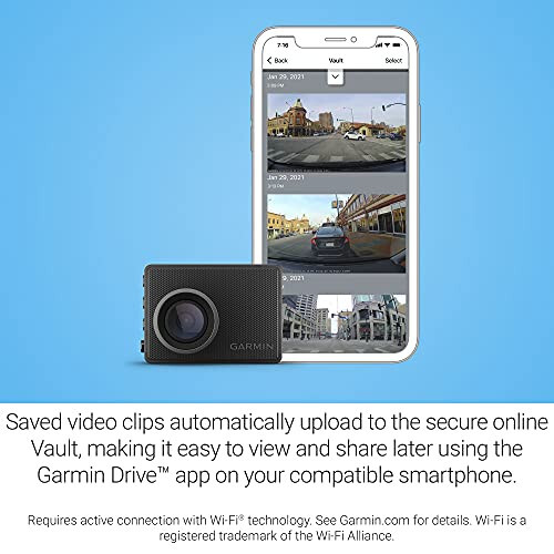 Garmin Dash Cam 47, 1080p and 140-degree FOV, Monitor Your Vehicle While Away w/ New Connected Features, Voice Control, Compact and Discreet, Includes Memory Card - 10