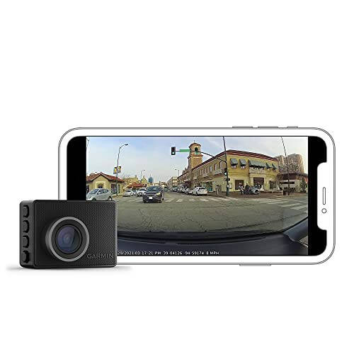 Garmin Dash Cam 47, 1080p и 140-градусное поле зрения, отслеживайте свой автомобиль во время отсутствия с помощью новых подключенных функций, голосового управления, компактный и незаметный, включает карту памяти - 7