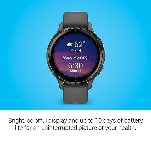 Garmin Venu 3S Slate Stainless Steel Bezel 1.2-Inch AMOLED Touchscreen Display Smart Watch with 41mm Pebble Gray Case and Silicone Band - 3