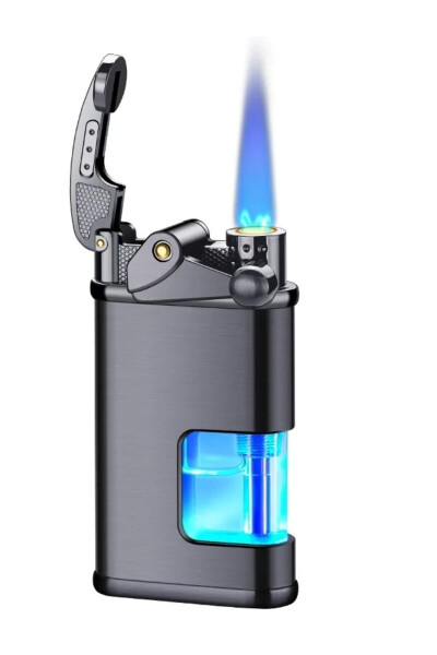 Gas Lighter Luxury Product Metal Body Black Color - 2