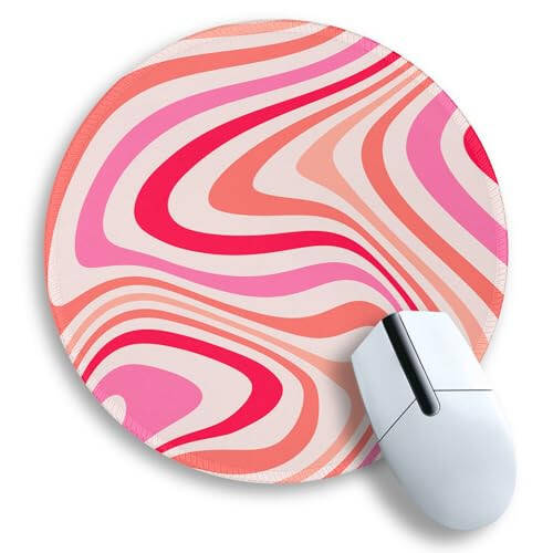 Gctriki Boho Mouse Pad, Small Round Mouse Pads for Desk, Gaming Mousepad with Stitched Edge Non-Slip Rubber Base, Retro Mini Mouse Pad for Laptop, Cute Office Desk Accessories Decor for Women - 1