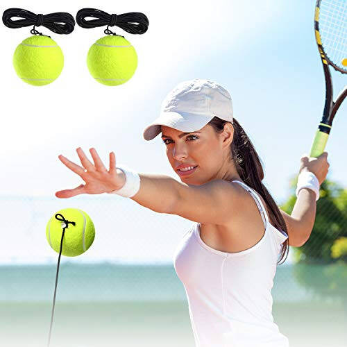 Gejoy 4 Paket Tenis Antrenman Topu İpiyle Tenis Antrenman Topları Kendini Antrenman Aracı Tenis Topu Antrenman Ekipmanı Tenis Antrenörü Pratik Egzersiz - 5