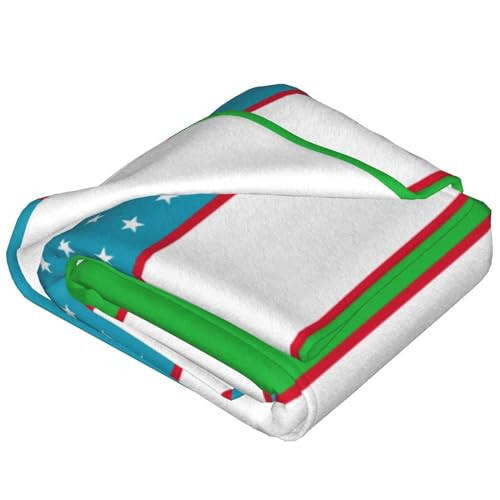 GELATU Flag of The Republic of Uzbekistan Ultra-Soft Micro Fleece Flannel Throw Blankets â€“ All Season Lightweight Warmth,Versatile Usage - 2