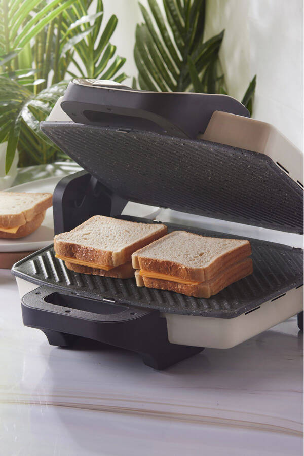 Geleceğin Temel Tost Makinesi Mat Krem 1800 W - 9