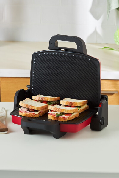 Gelecek Temel Tost Makinesi Mat Kırmızı 1800 W - 2