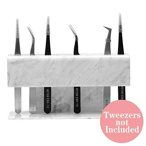 GEMERRY Eyelash Extension Supplies Tweezer Holder Stand Acrylic Display Storage 8 Pcs Tweezers Shelf Holder (Marbling) - 2