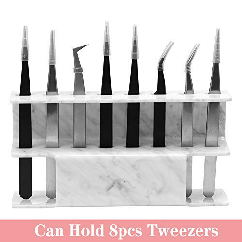 GEMERRY Eyelash Extension Supplies Tweezer Holder Stand Acrylic Display Storage 8 Pcs Tweezers Shelf Holder (Marbling) - 3