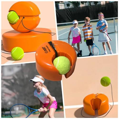 Generic Good Mimi Tennis Trainer Rebound Ball - Tennis Rebounder, Tennis Training Equipment, Tennis Practice Rebounder, Tennis Kids, Tennis Ball Machine for Practice, Solo Tennis Trainer with String - 3