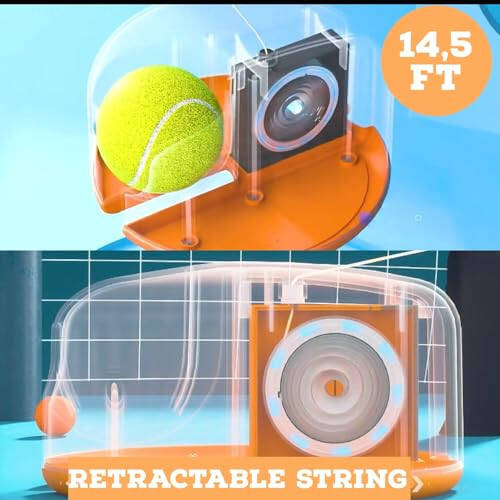 Generic Good Mimi Tennis Trainer Rebound Ball - Tennis Rebounder, Tennis Training Equipment, Tennis Practice Rebounder, Tennis Kids, Tennis Ball Machine for Practice, Solo Tennis Trainer with String - 11