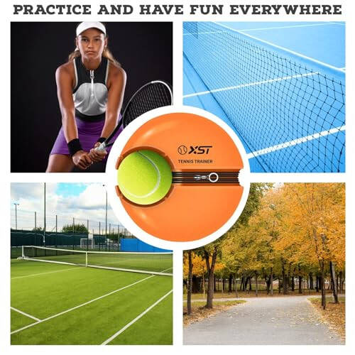 Generic Good Mimi Tennis Trainer Rebound Ball - Tennis Rebounder, Tennis Training Equipment, Tennis Practice Rebounder, Tennis Kids, Tennis Ball Machine for Practice, Solo Tennis Trainer with String - 5