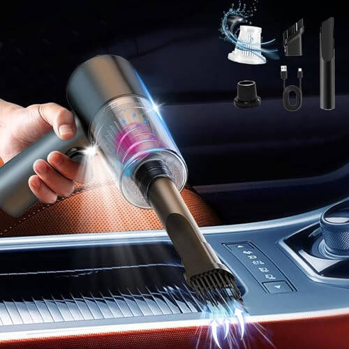 Generic Handheld Car Vacuum Cleaner Handheld Vacuum Powerful Suction Small Car Vacuum Cleaner Mini Dusts Buster with USB Portable Vacuum Cleaner Prime Deals of The Day, Black - 5