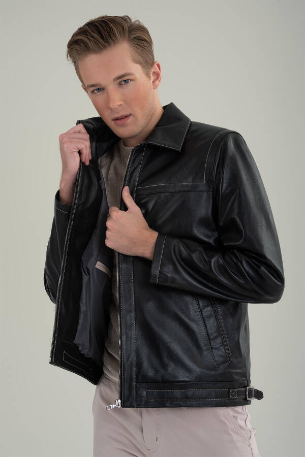 Gennaro Black Leather Jacket 111679 - 9