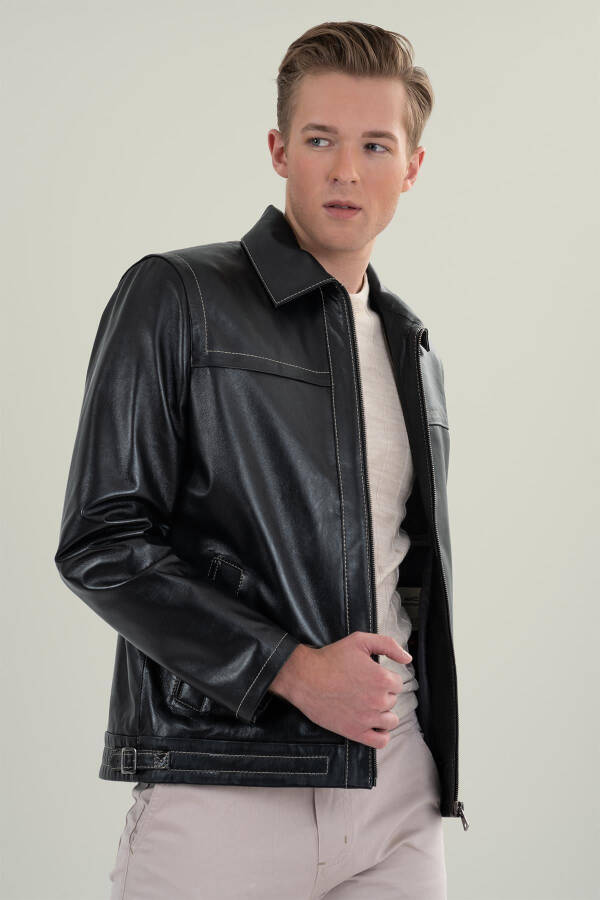 Gennaro Black Leather Jacket 111679 - 11