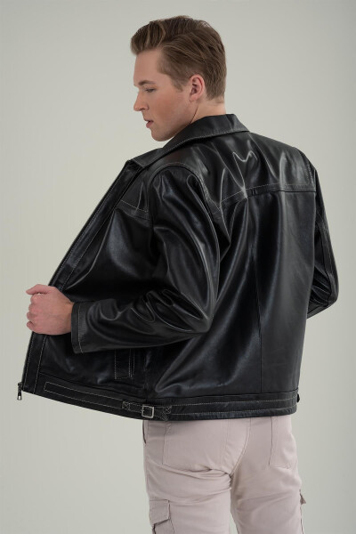 Gennaro Black Leather Jacket 111679 - 12