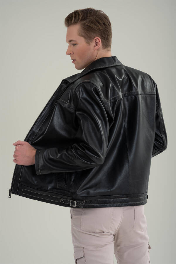 Gennaro Black Leather Jacket 111679 - 6