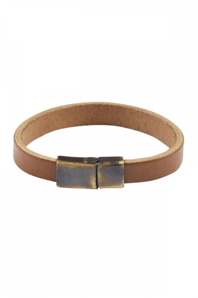 Genuine leather bracelet with magnetic closure. - 1