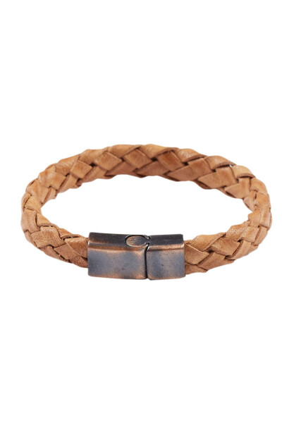 Genuine leather braided bracelet - 1