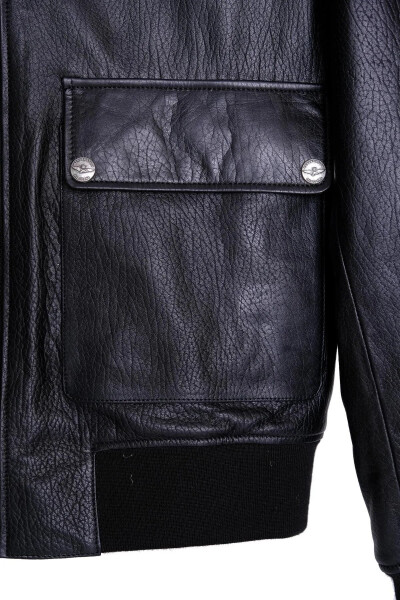 Genuine leather jacket with fur collar, Pilot Model. - 4