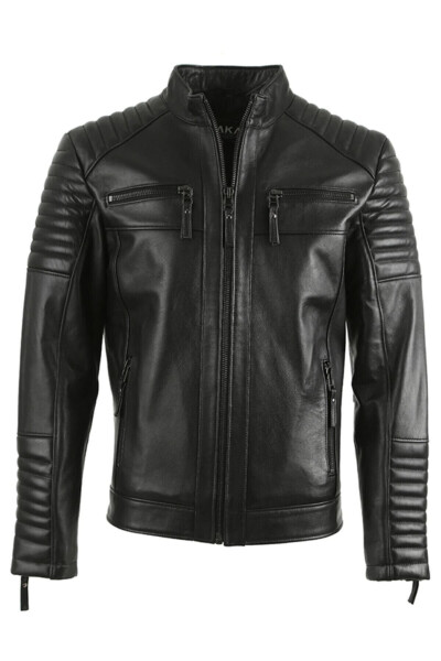 Genuine Leather Men's Black Jacket - 1