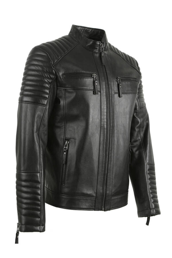 Genuine Leather Men's Black Jacket - 2