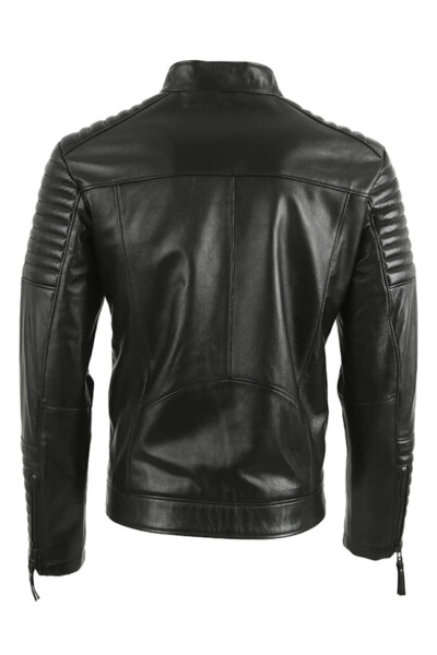 Genuine Leather Men's Black Jacket - 3