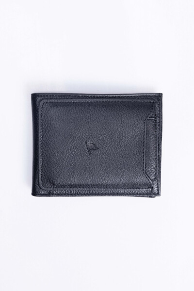 Genuine Leather Men's Black Wallet - 1