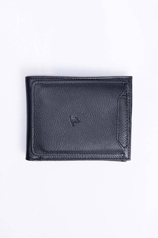 Genuine Leather Men's Black Wallet - 1