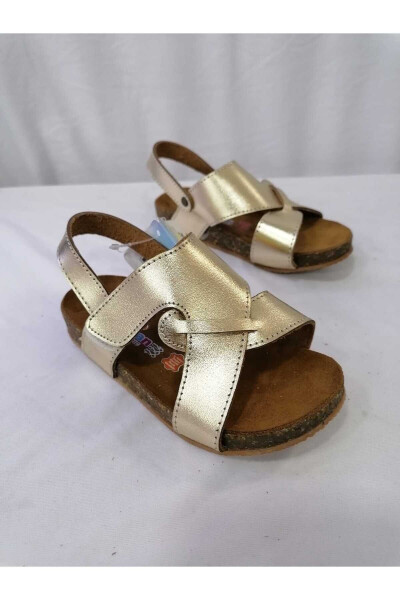 Genuine Leather Orthopedic Cork Sole Children's Sandals - 1