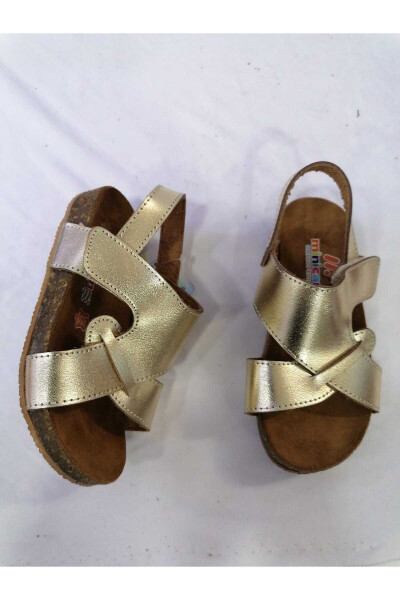 Genuine Leather Orthopedic Cork Sole Children's Sandals - 3