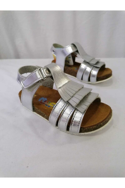 Genuine Leather Orthopedic Cork Sole Girl's Sandal - 1