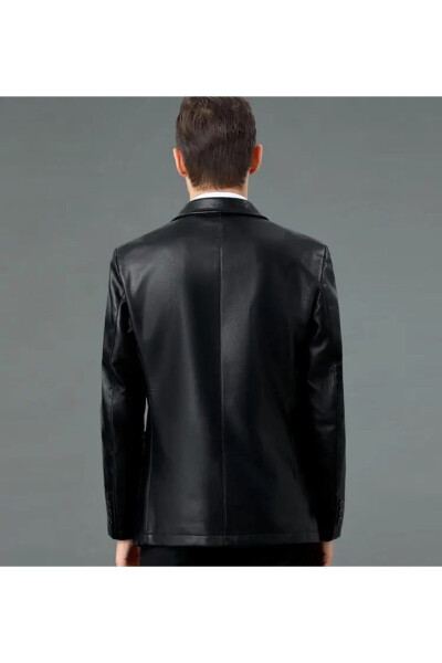 Genuine Leather Slim Fit Blazer Classic Jacket - 2