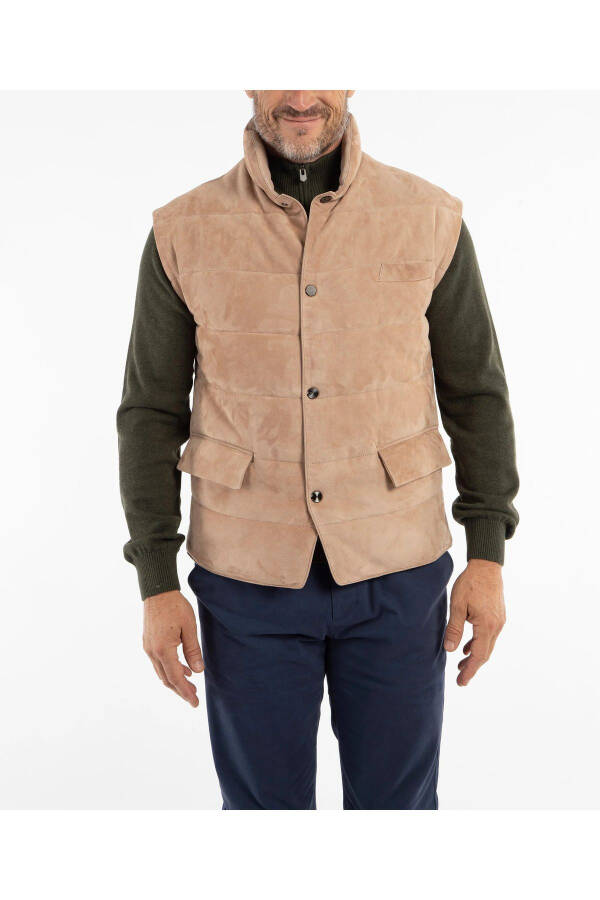 Genuine Leather Suede Men's Vest - 2