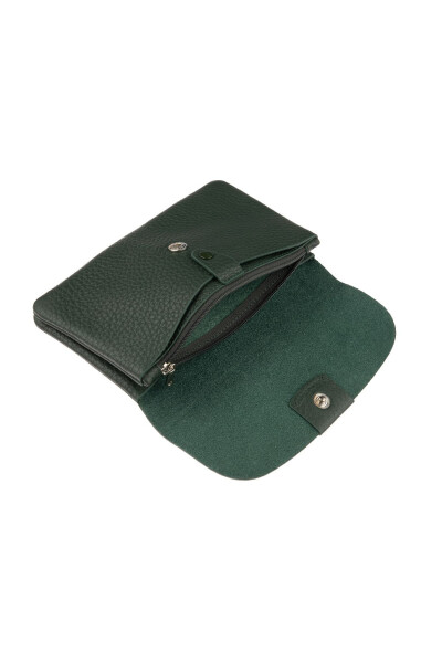 Genuine leather wallet bag with zipper and card slots, perfect for Mother's Day. - 2