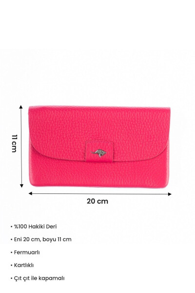 Genuine leather wallet bag with zipper and card slots, perfect for Mother's Day. - 6