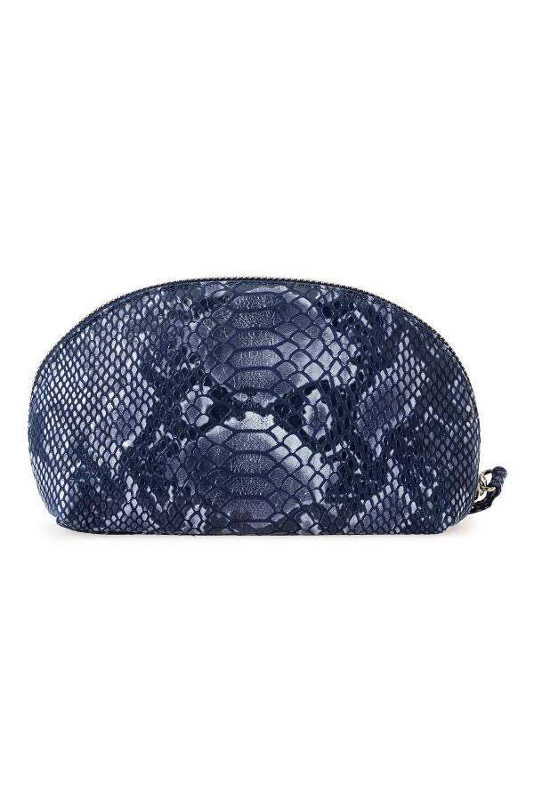 Genuine leather, zippered, mirrored, printed clutch bag. - 3