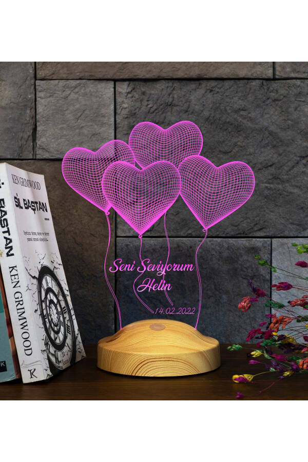 Gift for Lover, I Love You Gift 3d Hearts Birthday Gift 3D LED Lamp - 1