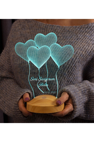 Gift for Lover, I Love You Gift 3d Hearts Birthday Gift 3D LED Lamp - 3