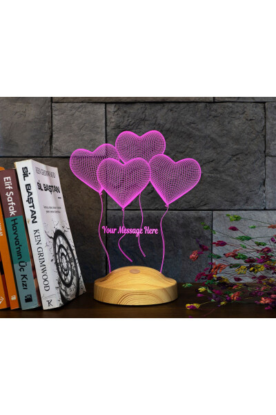 Gift for Lover, I Love You Gift 3d Hearts Birthday Gift 3D LED Lamp - 4