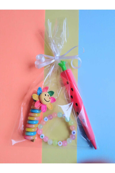 Gift Package Set New Year Birthday Preschool Children Bracelet Buckle Tip Pen Watermelon - 1