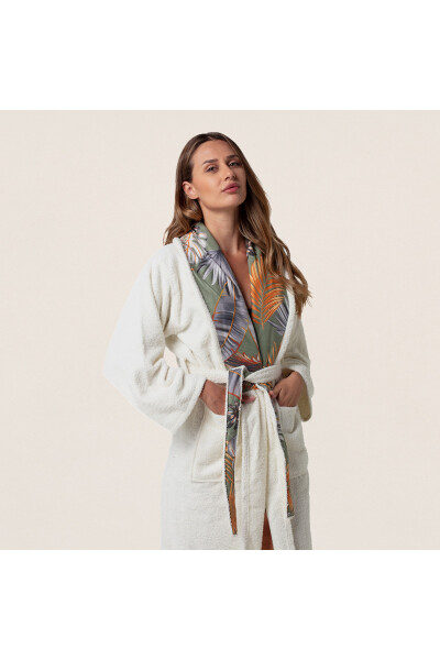 Gift Robe with Fabric Collar for Women - 3