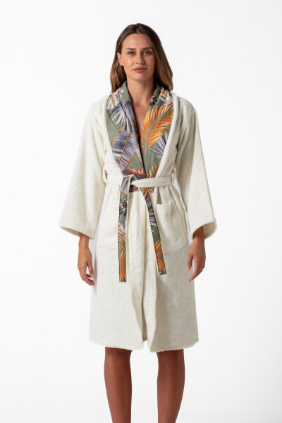 Gift Robe with Fabric Collar for Women - 7