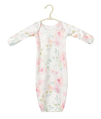 Giggle Angel Newborn Baby Sleeper Gown with Hat Knotted Gown Nightgown Coming Home Outfits for Baby Girl 2 Pieces Set - 41