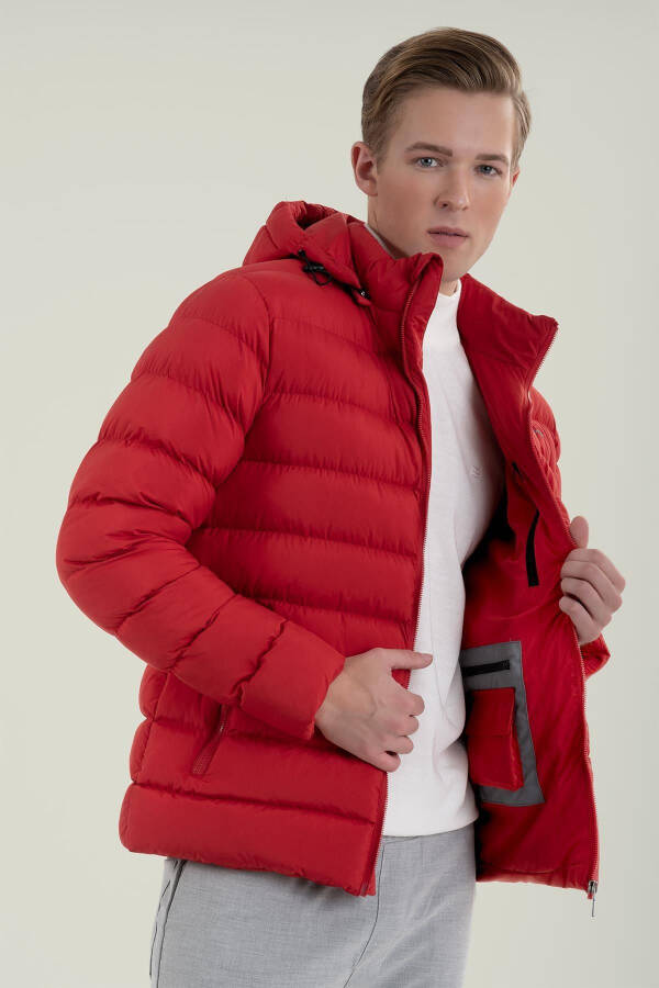 Gino Hooded Puffer Jacket Red 111024 - 7