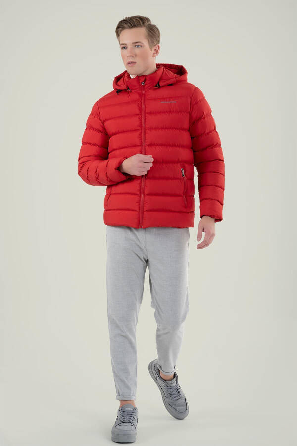 Gino Hooded Puffer Jacket Red 111024 - 8