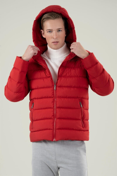 Gino Hooded Puffer Jacket Red 111024 - 9