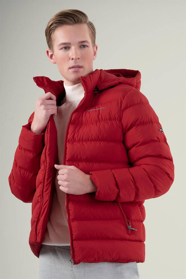 Gino Hooded Puffer Jacket Red 111024 - 10