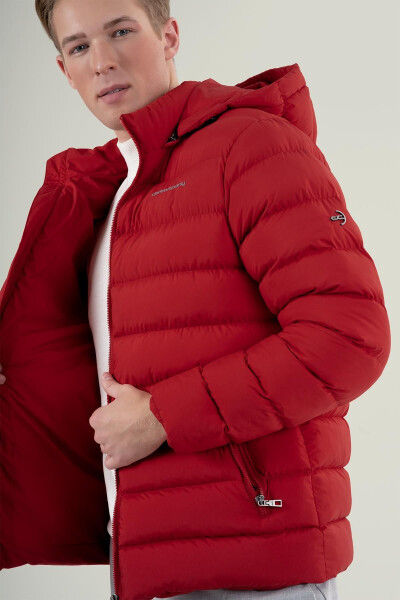 Gino Hooded Puffer Jacket Red 111024 - 11